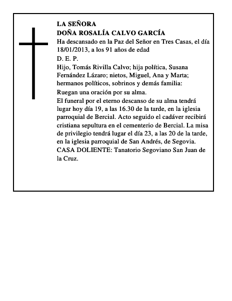 Doña Rosalía Calvo García
