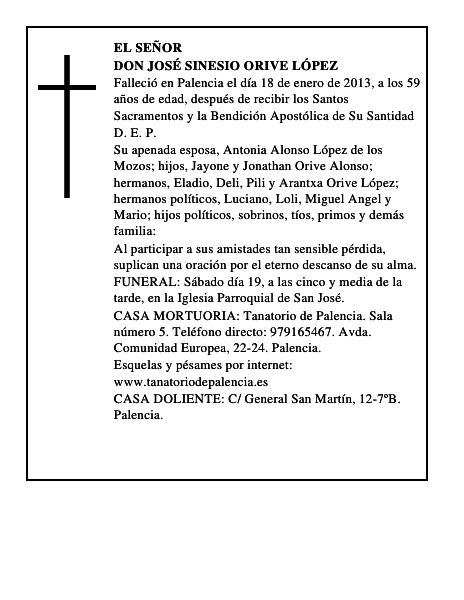 Don José Sinesio Orive López