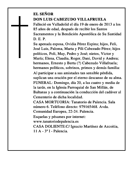 Don Luis Cabezudo Villafruela