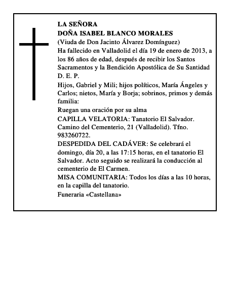 Doña Isabel Blanco Morales