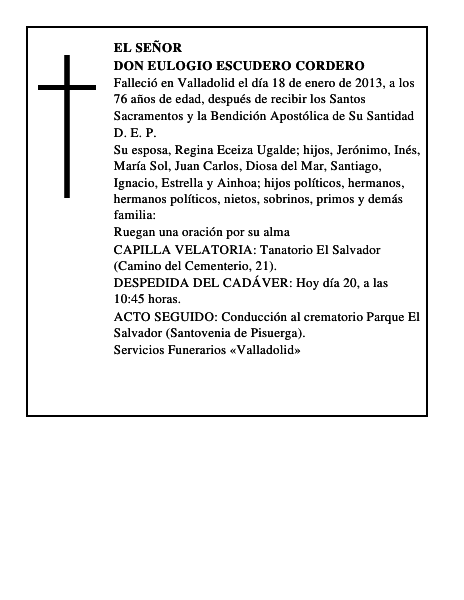 Don Eulogio Escudero Cordero