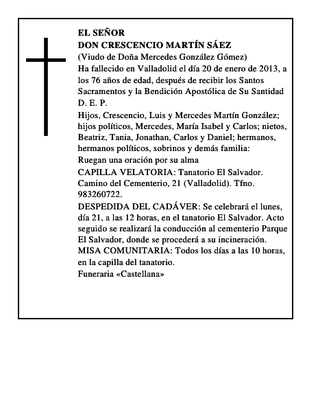 Don Crescencio Martín Sáez