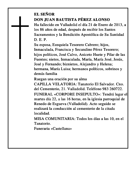 Don Juan Bautista Pérez Alonso