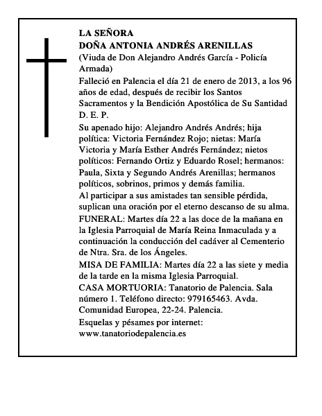 Doña Antonia Andrés Arenillas
