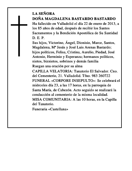 Doña Magdalena Bastardo Bastardo