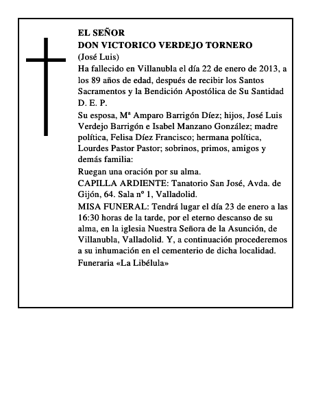 Don Victorico Verdejo Tornero