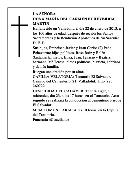 Doña María del Carmen Echeverría Martín