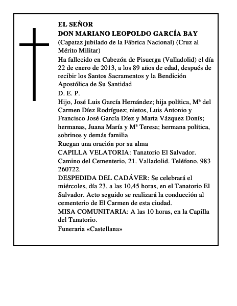 Don Mariano Leopoldo García Bay