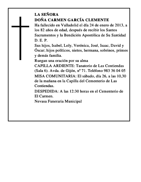 Doña Carmen García Clemente
