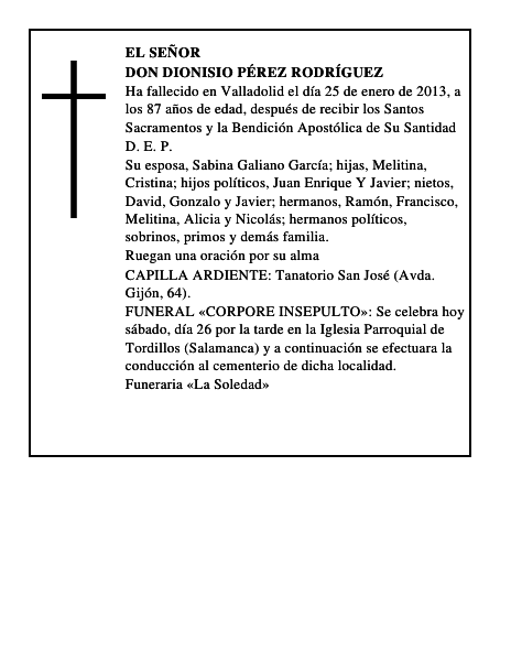Don Dionisio Pérez Rodríguez