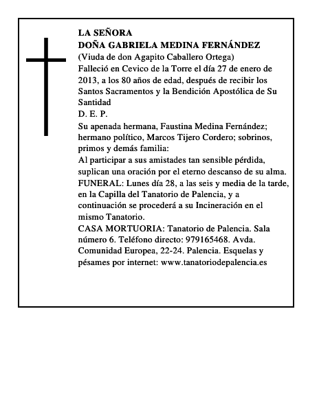 Doña Gabriela Medina Fernández