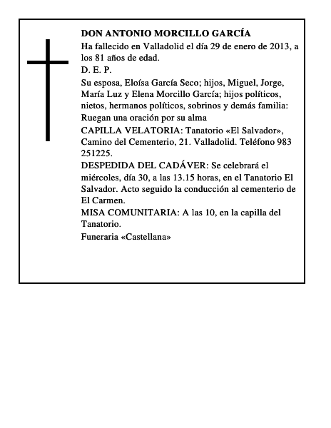 Don Antonio Morcillo García