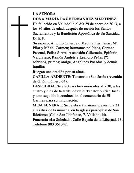 Doña María Paz Fernández Martínez