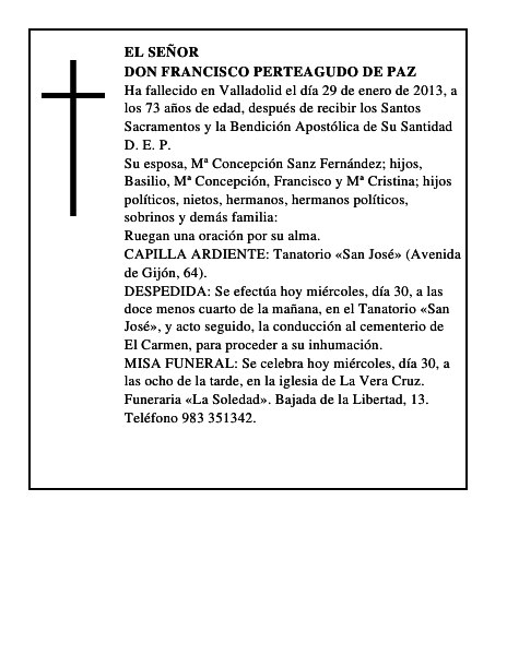 Don Francisco Perteagudo de Paz