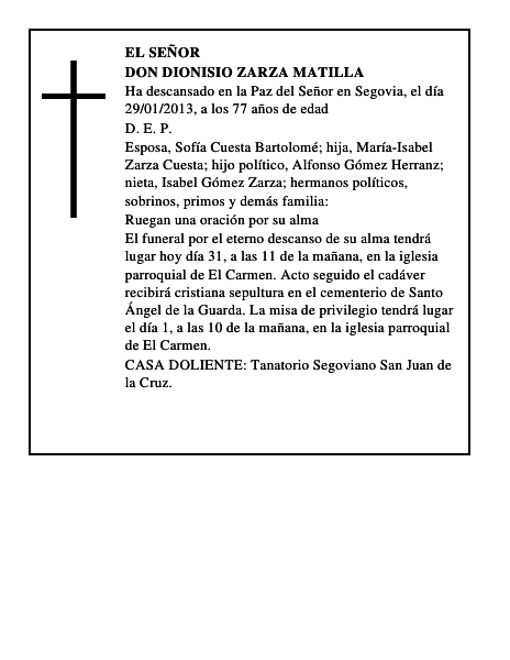Don Dionisio Zarza Matilla