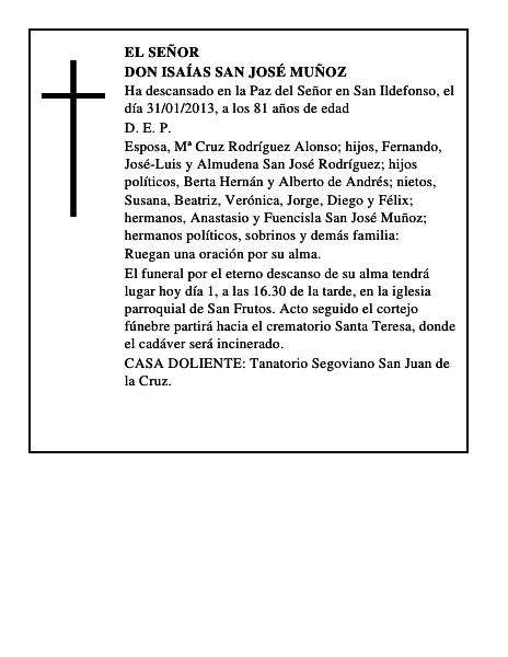 Don Isaías San José Muñoz