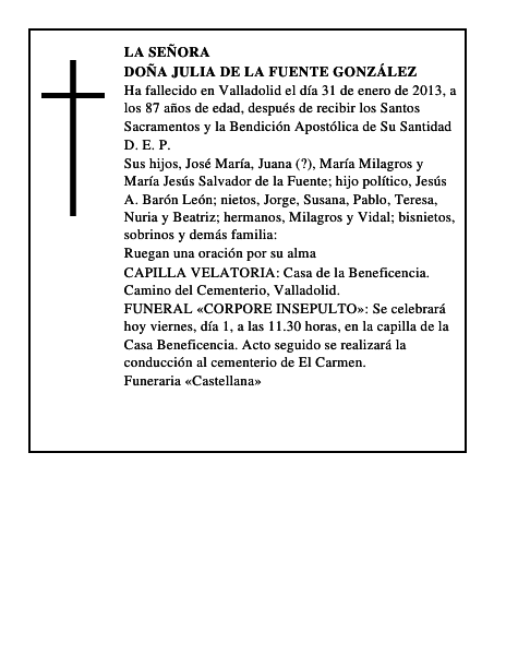 Doña Julia de la Fuente González