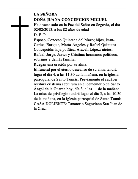 Doña Juana Concepción Miguel
