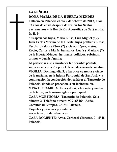 Doña María de la Huerta Méndez