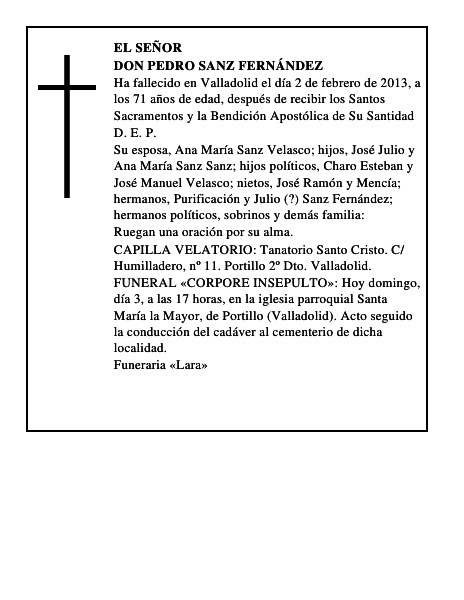 Don Pedro Sanz Fernández