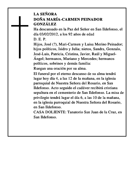 Doña María-Carmen Peinador González