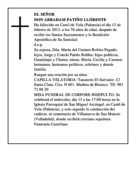 Don Abraham Patiño Llórente