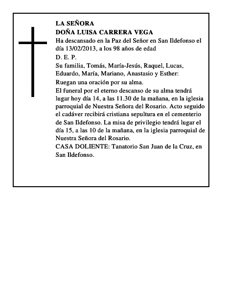 Doña Luisa Carrera Vega