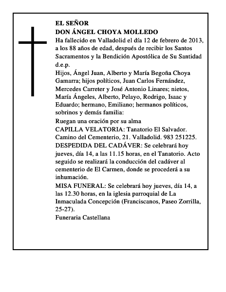 Don Ángel Choya Molledo