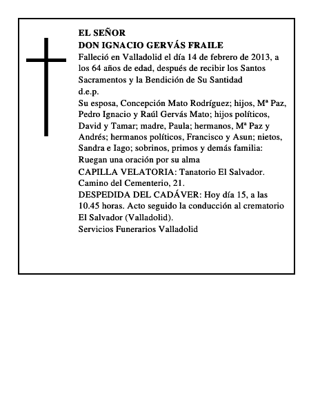 Don Ignacio Gervás Fraile
