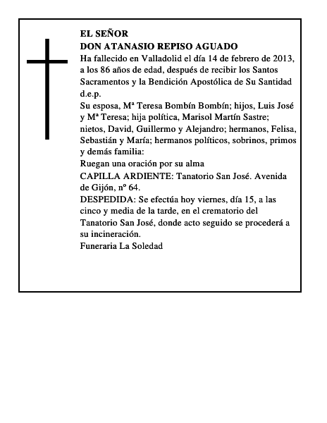 Don Atanasio Repiso Aguado