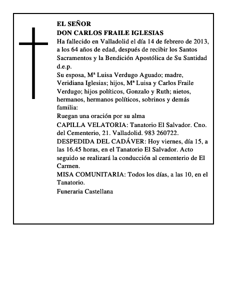Don Carlos Fraile Iglesias