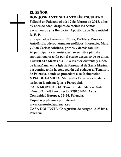 Don Jose Antonio Antolín Escudero