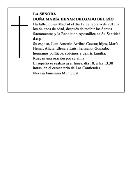 Doña María Henar Delgado del Río