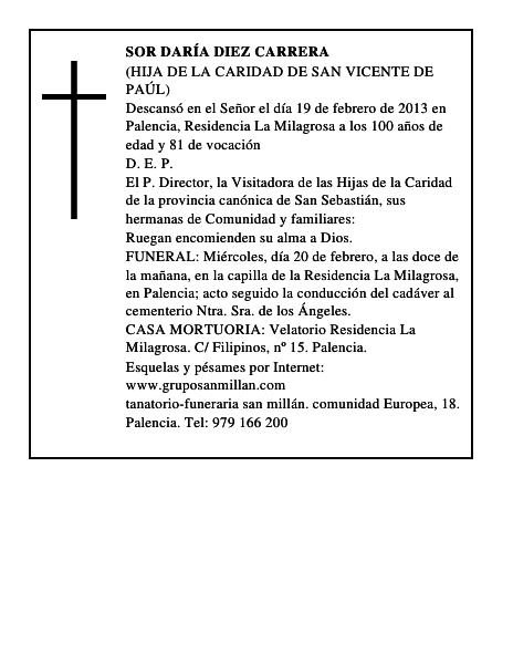 Sor Daría Diez Carrera