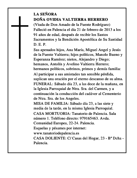 Doña Ovidia Valtierra Herrero