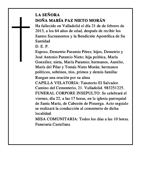 Doña María Paz Nieto Morán