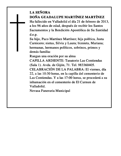 Doña Guadalupe Martínez Martínez