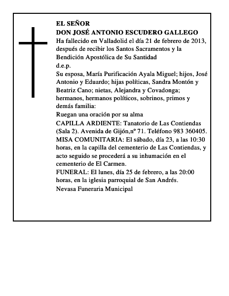 Don José Antonio Escudero Gallego
