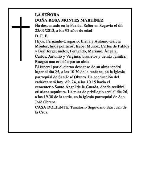 Doña Rosa Montes Martínez