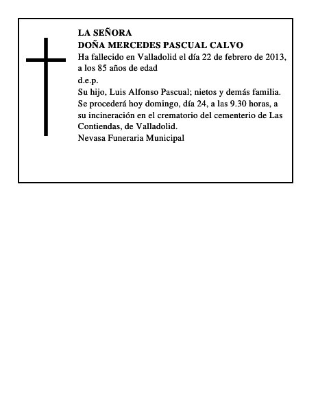 Doña Mercedes Pascual Calvo