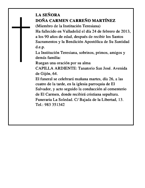 Doña Carmen Carreño Martínez