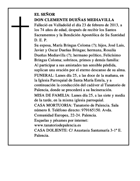 Don Clemente Dueñas Mediavilla