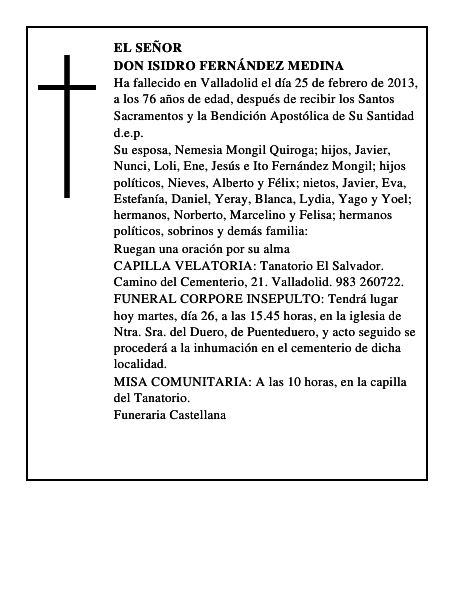 Don Isidro Fernández Medina