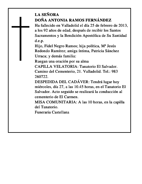 Doña Antonia Ramos Fernández