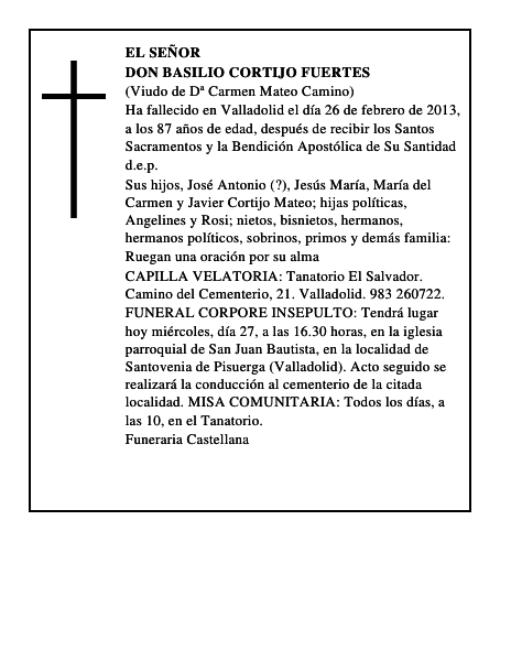 Don Basilio Cortijo Fuertes