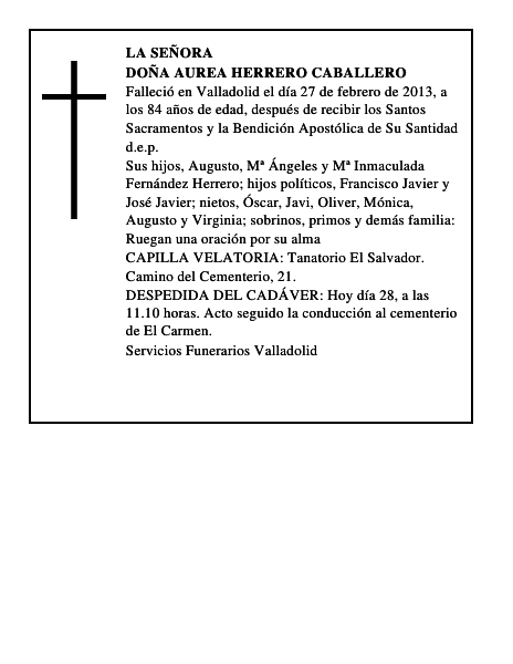 Doña Aurea Herrero Caballero