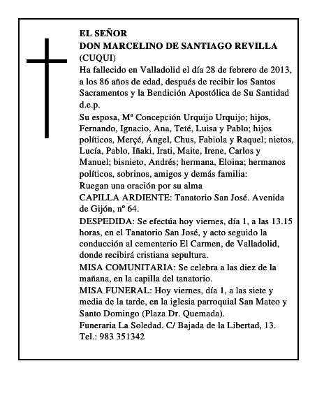 Don Marcelino de Santiago Revilla