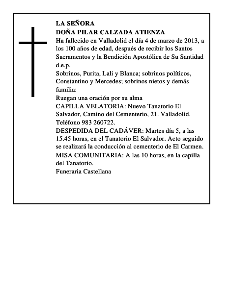 Doña Pilar Calzada Atienza