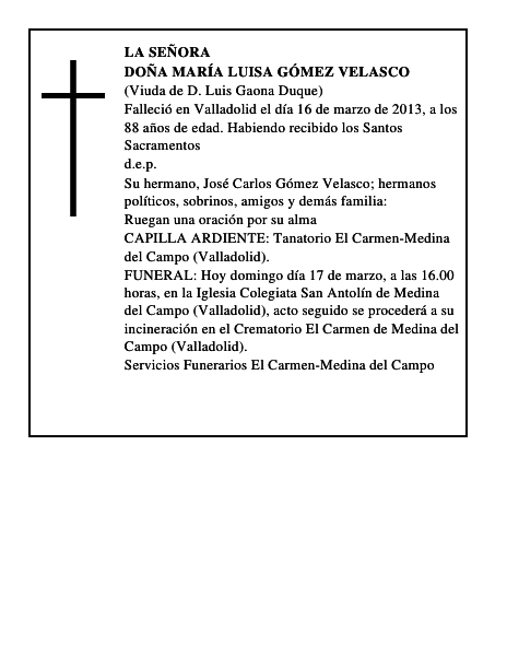 Doña María Luisa Gómez Velasco