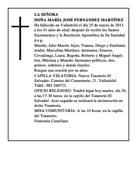 Doña María José Fernández Martínez